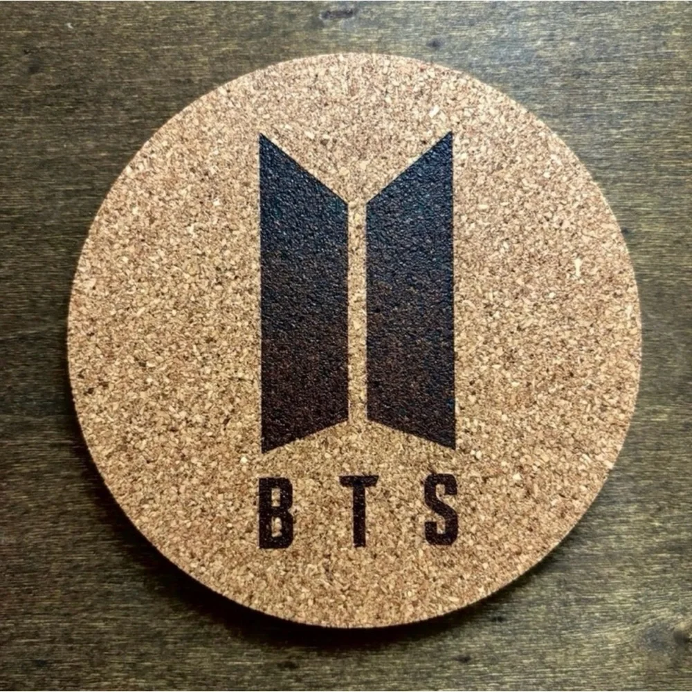 BTS Laser Engraved Cork Coasters Lot of 5